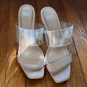 BP Naomi Clear Block Heel Sandal size 6.5